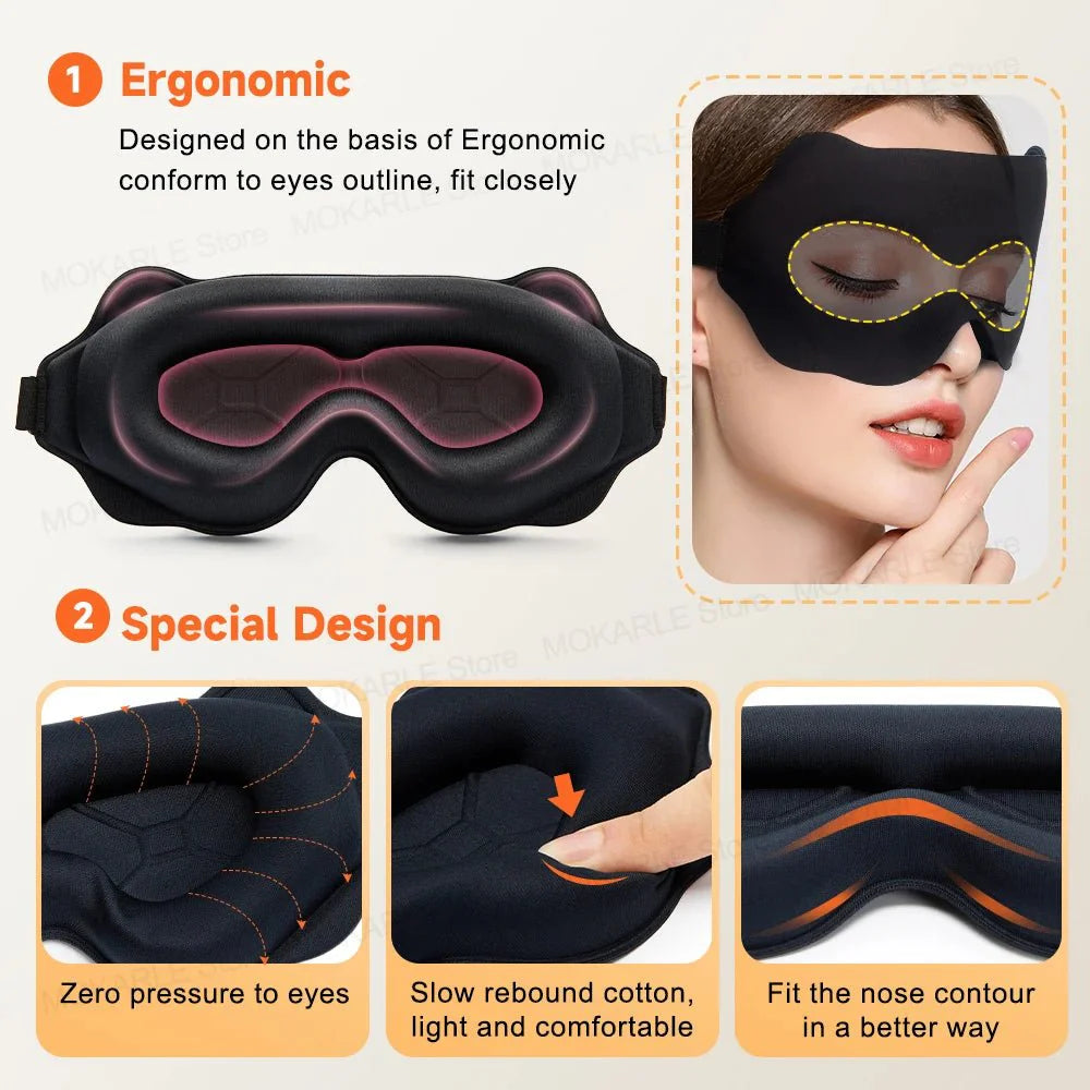 Contoured Blackout Eye Mask For Sleep