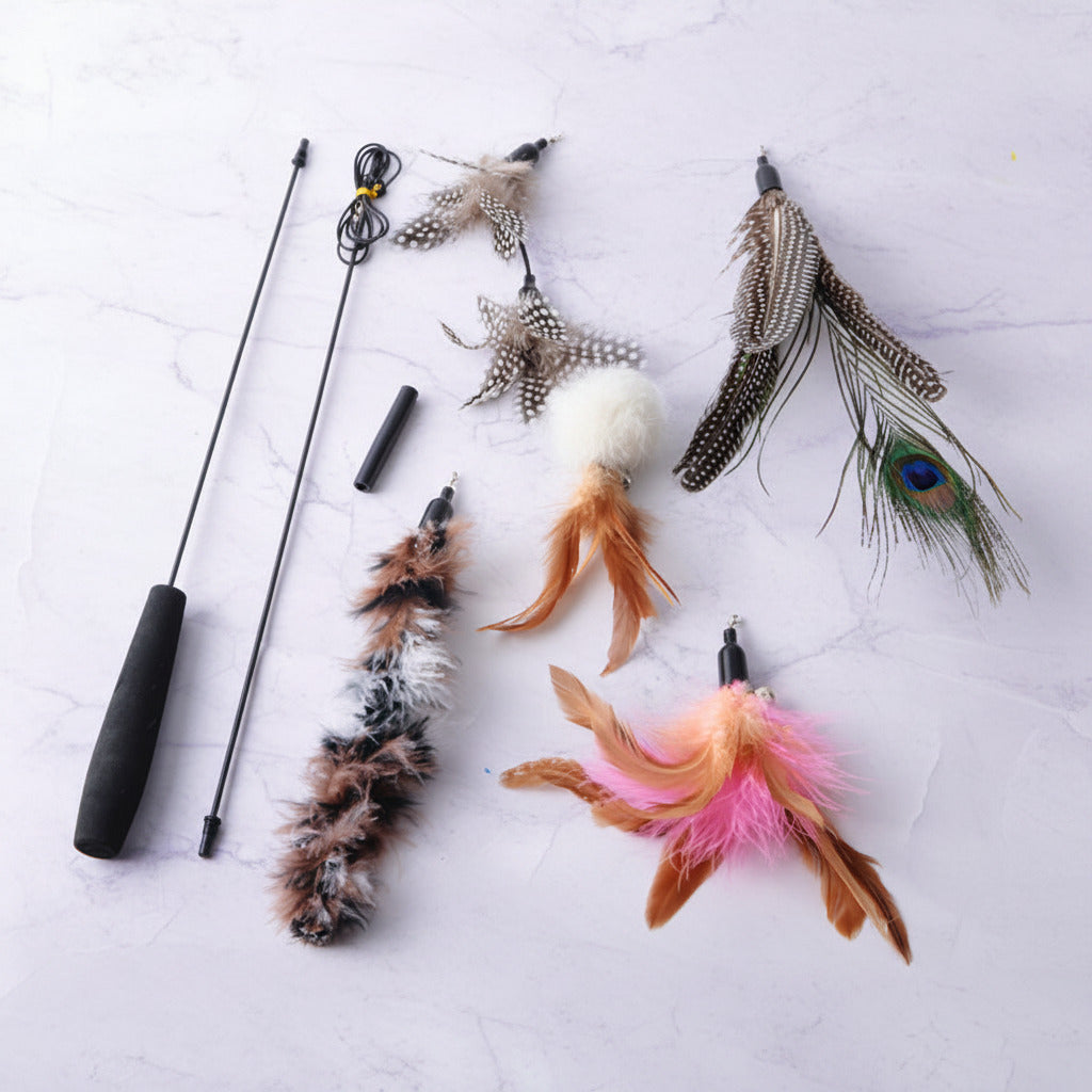 Feather Cat Toys Deluxe Set
