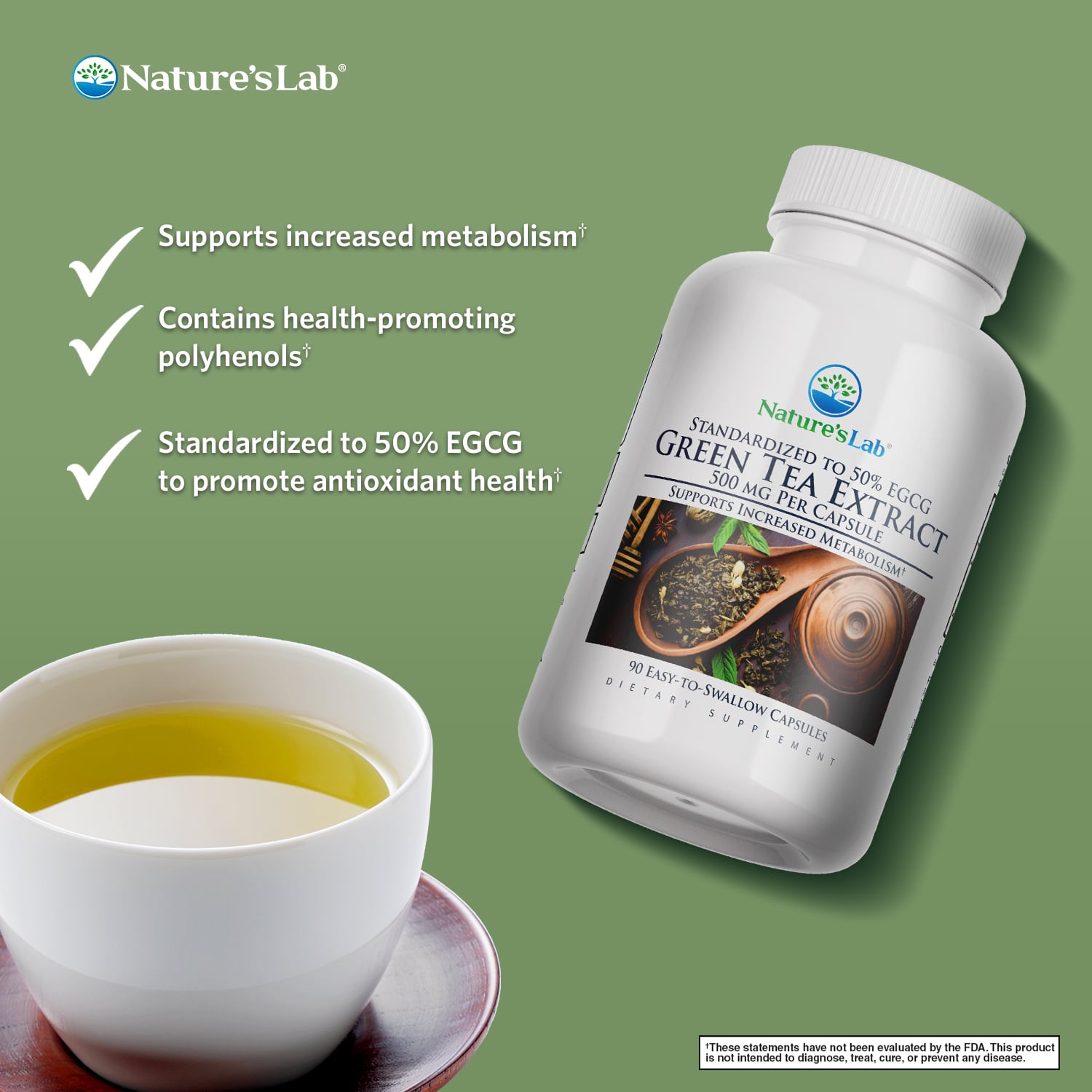 Green Tea Extract 500mg (Capsules) by Nature's Lab