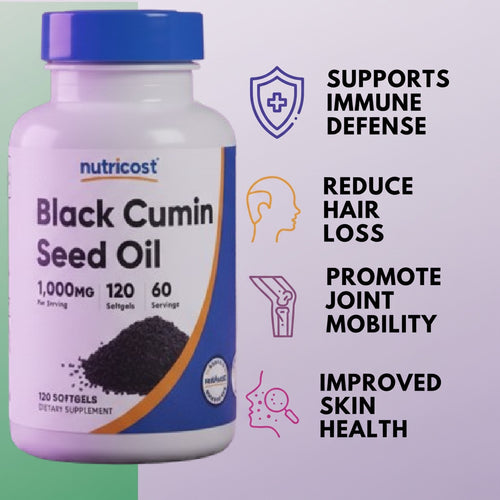 Black Seed Oil Capsules 1,000mg (Softgel) by Mother Nature Organics